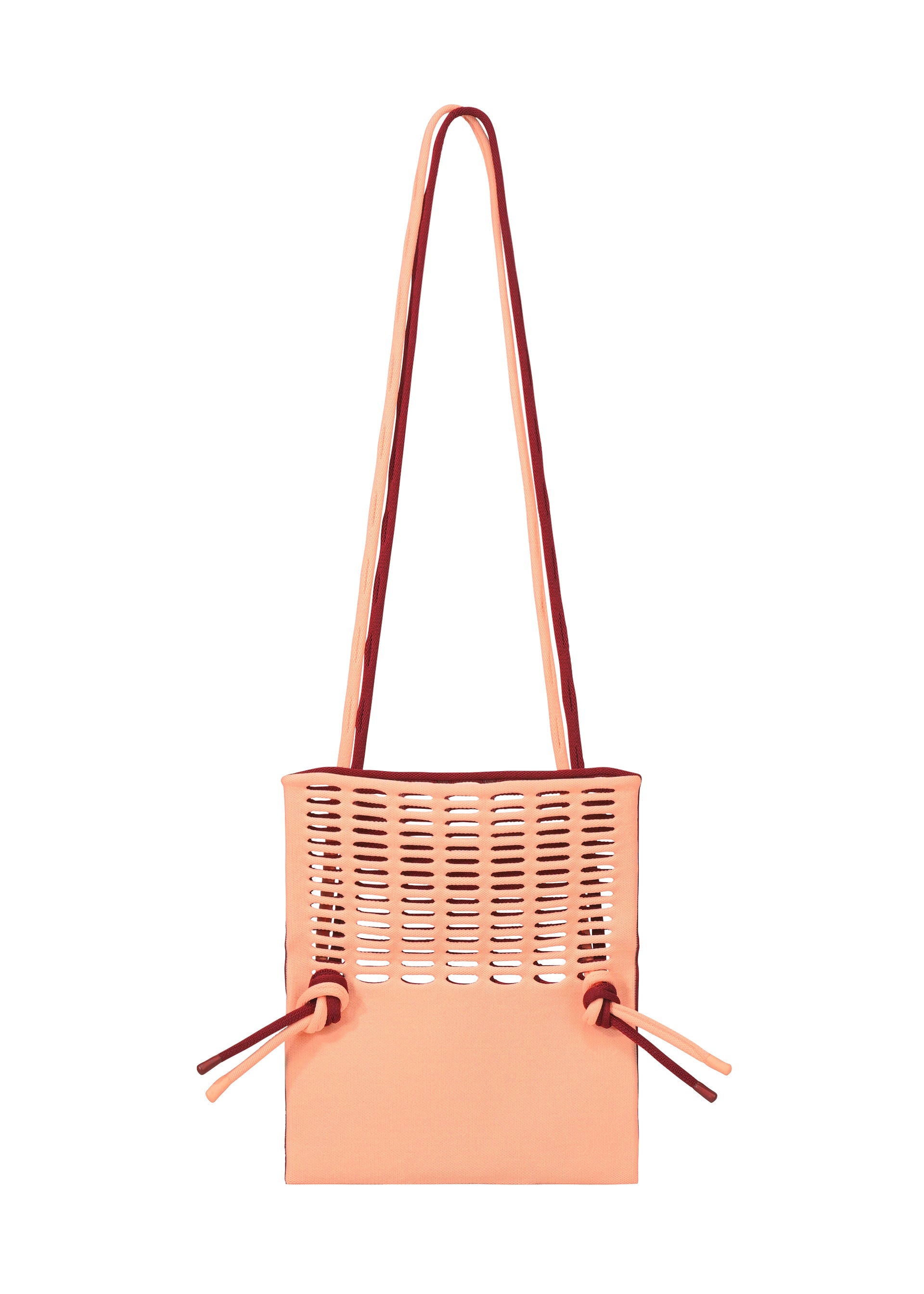 A detail shot of the GOOD GOODS ISSEY MIYAKE MOKKO BI-COLOR bag.