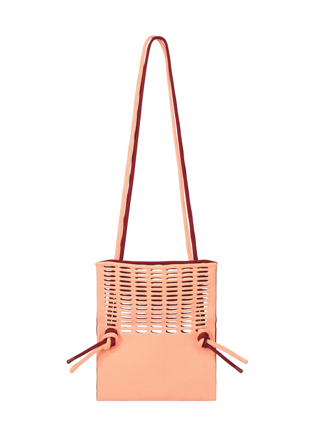 A detail shot of the GOOD GOODS ISSEY MIYAKE MOKKO BI-COLOR bag.