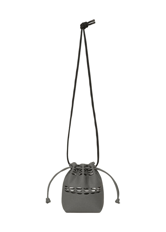 A product shot of the GOOD GOODS ISSEY MIYAKE MOKKO POCKET BI-COLOR bag in gray.