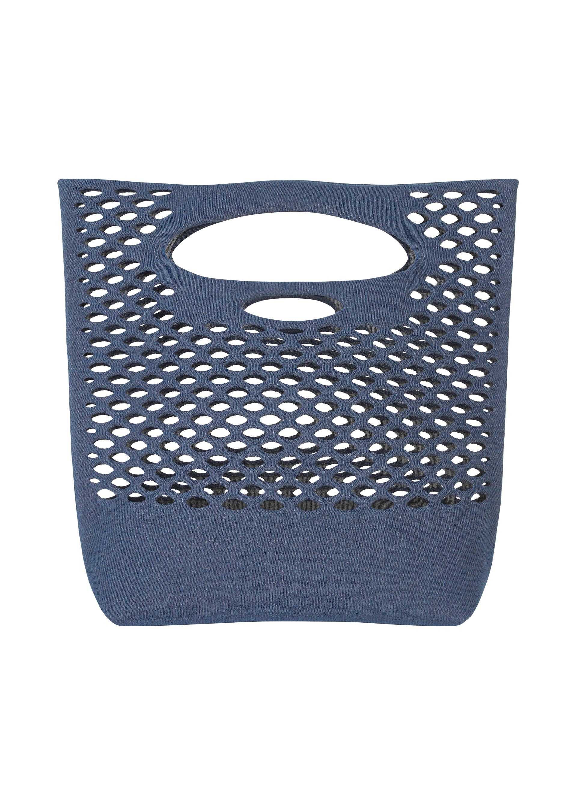 A product shot of the GOOD GOODS ISSEY MIYAKE MOKKO WASHI bag in indigo blue.