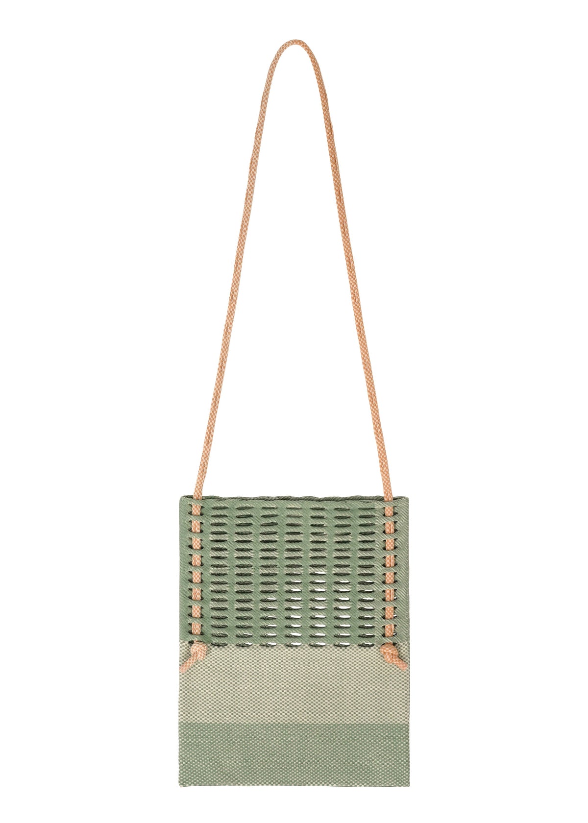 A product shot of the GOOD GOODS ISSEY MIYAKE MOKKO KNOT bag in jade green mix.