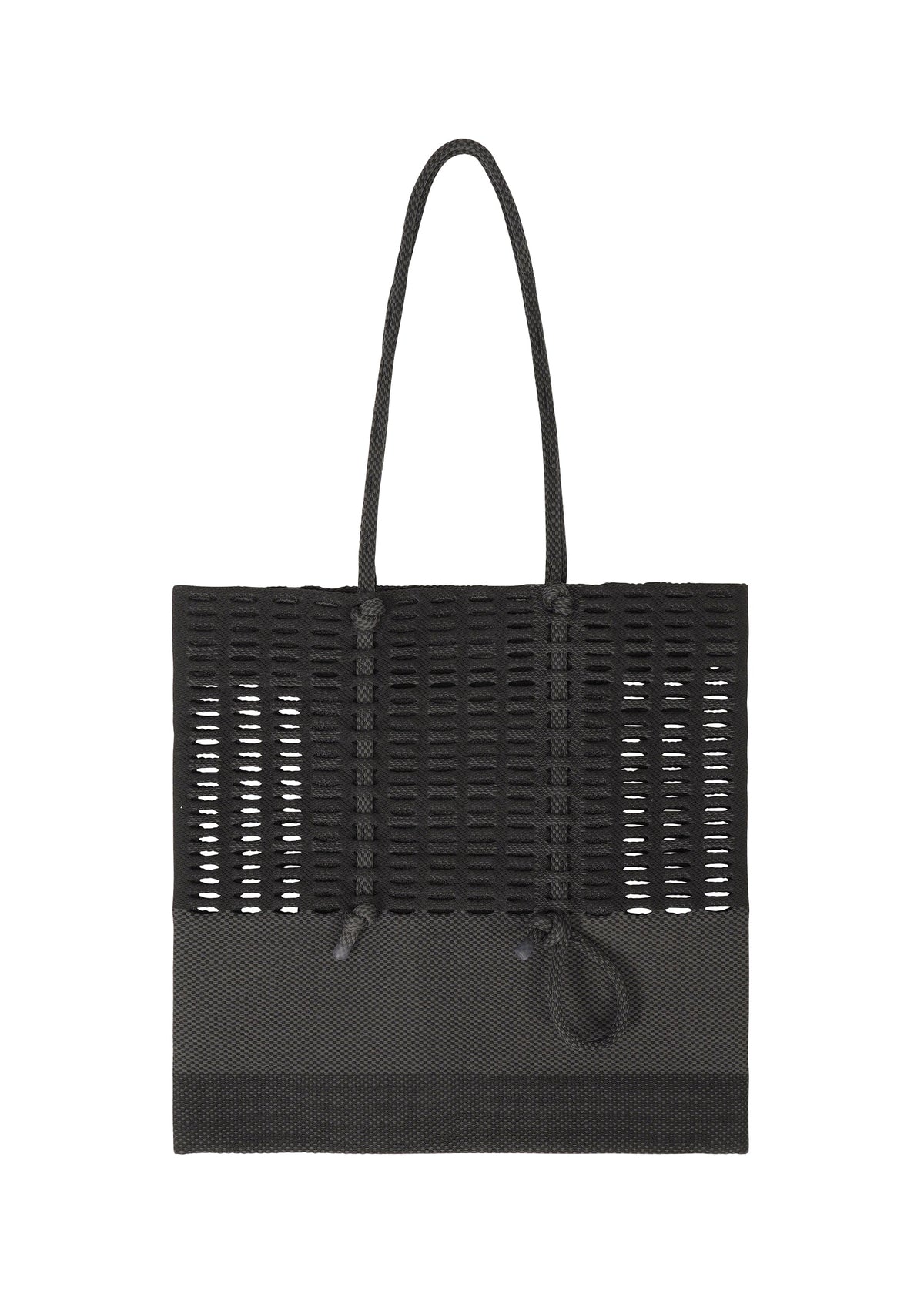 A product shot of the GOOD GOODS ISSEY MIYAKE MOKKO KNOT bag in black mix.