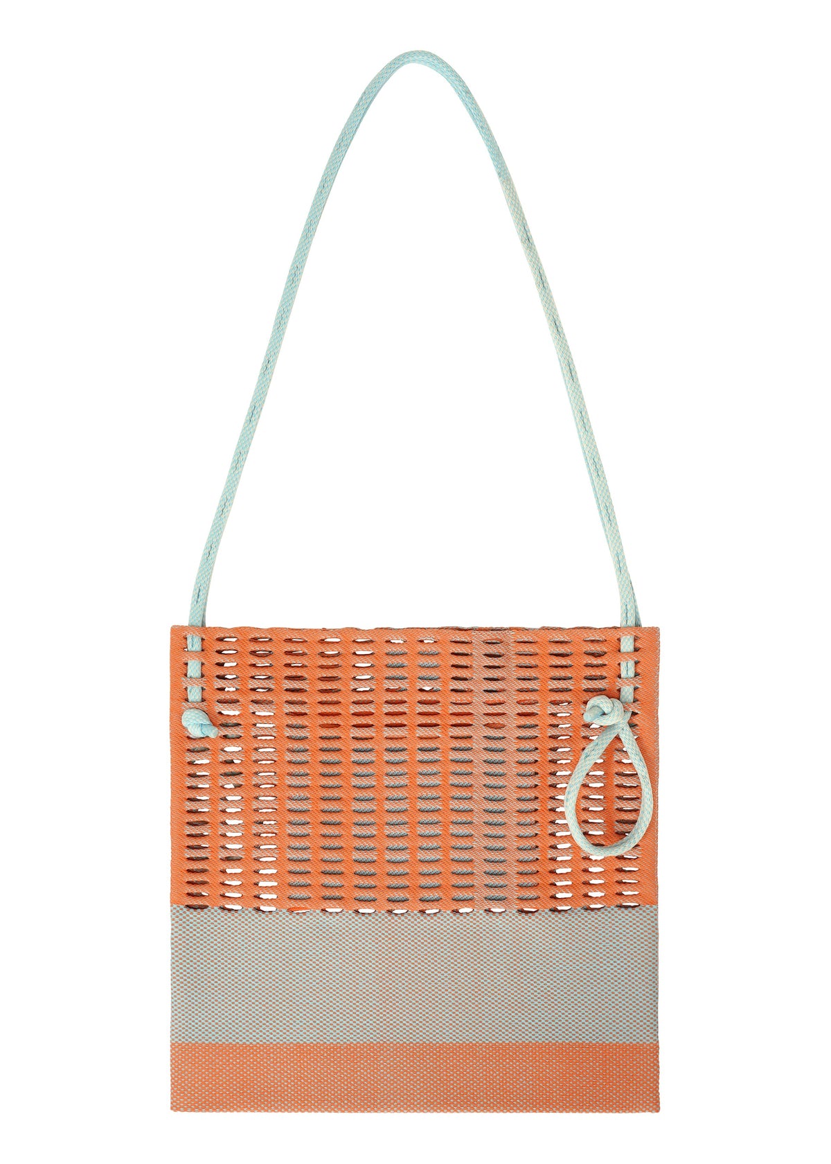 A detail shot of the GOOD GOODS ISSEY MIYAKE MOKKO KNOT bag.