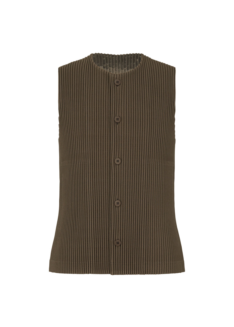 TAILORED PLEATS 1 Vest Dark Khaki