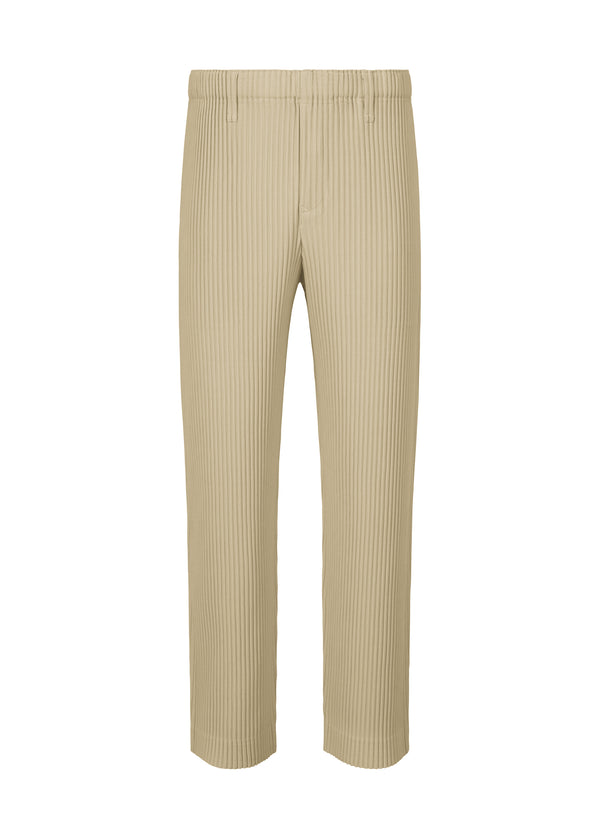 COLOR PLEATS Trousers Linen Beige