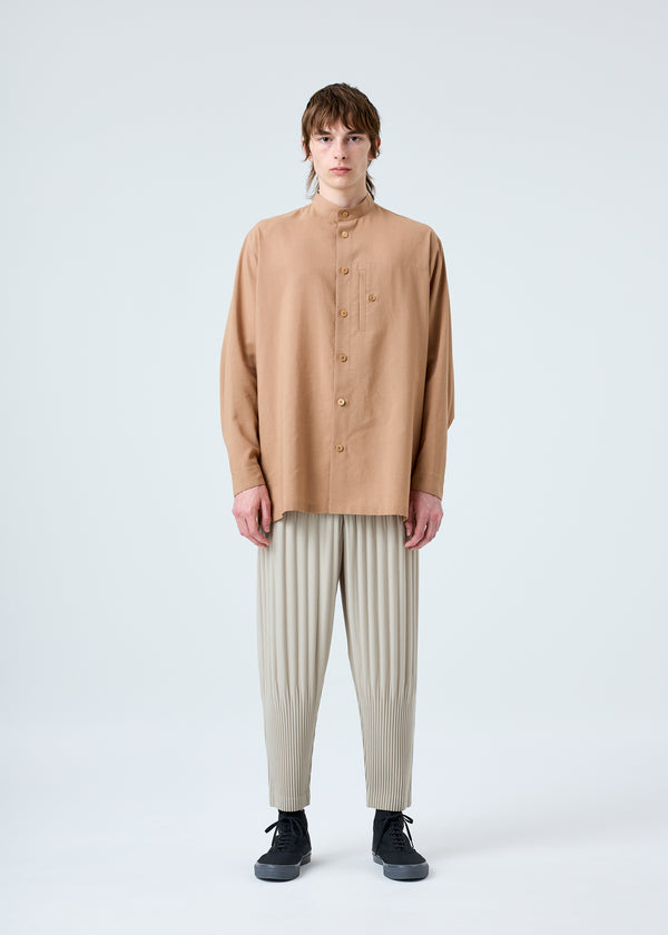 COLOR PLEATS Trousers Linen Beige