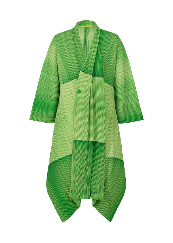 RB_ALL OVER PLEATS Coat Green