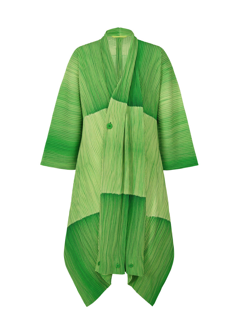 RB_ALL OVER PLEATS Coat Green