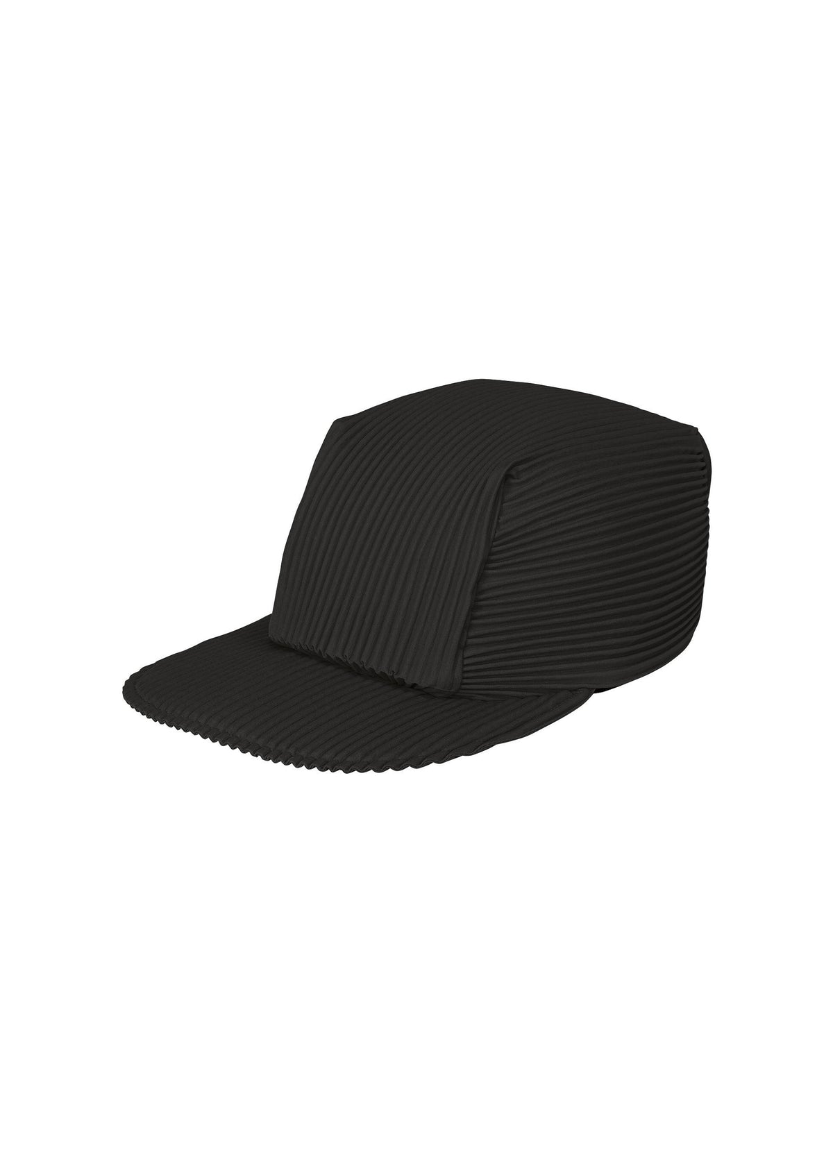 A product shot of the HOMME PLISSÉ ISSEY MIYAKE PLEATS CAP hat in black (15).