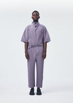 A model wears the Homme Plisse Issey Miyake PLEATS BELT belt.
