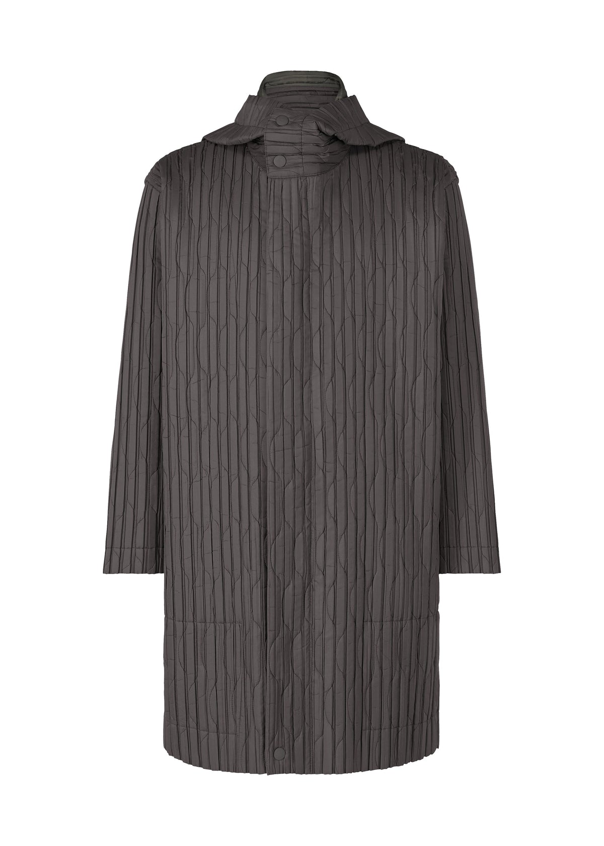 A product shot of the Homme Plisse Issey Miyake PADDED PLEATS coat in .