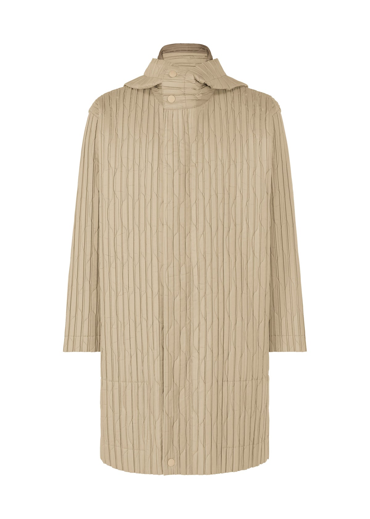 A product shot of the Homme Plisse Issey Miyake PADDED PLEATS coat in .