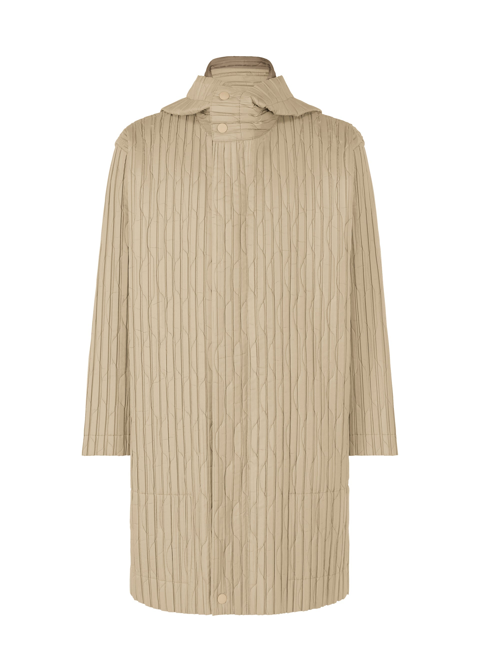 A product shot of the Homme Plisse Issey Miyake PADDED PLEATS coat in .