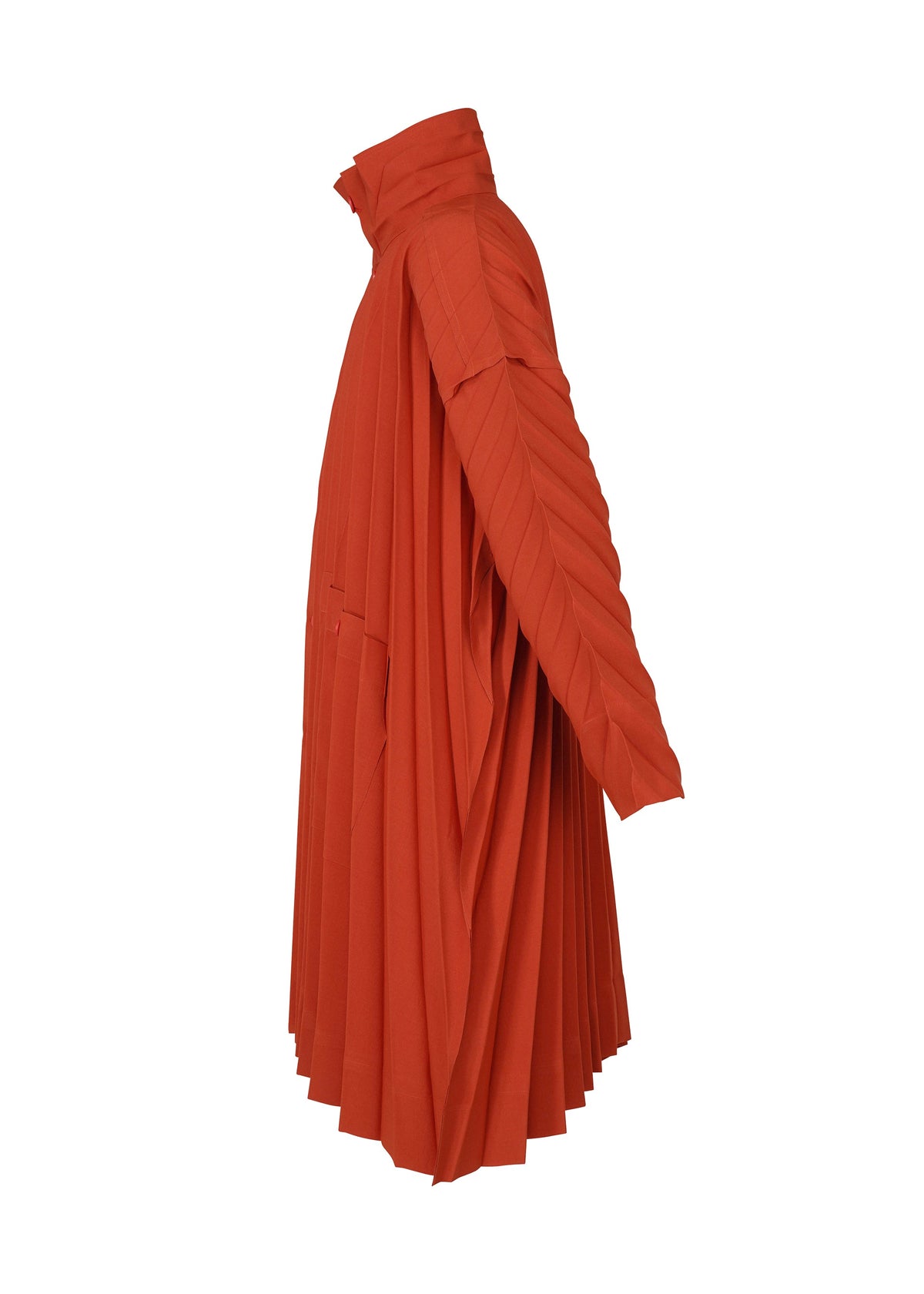 A detail shot of the Homme Plisse Issey Miyake EDGE COAT coat.