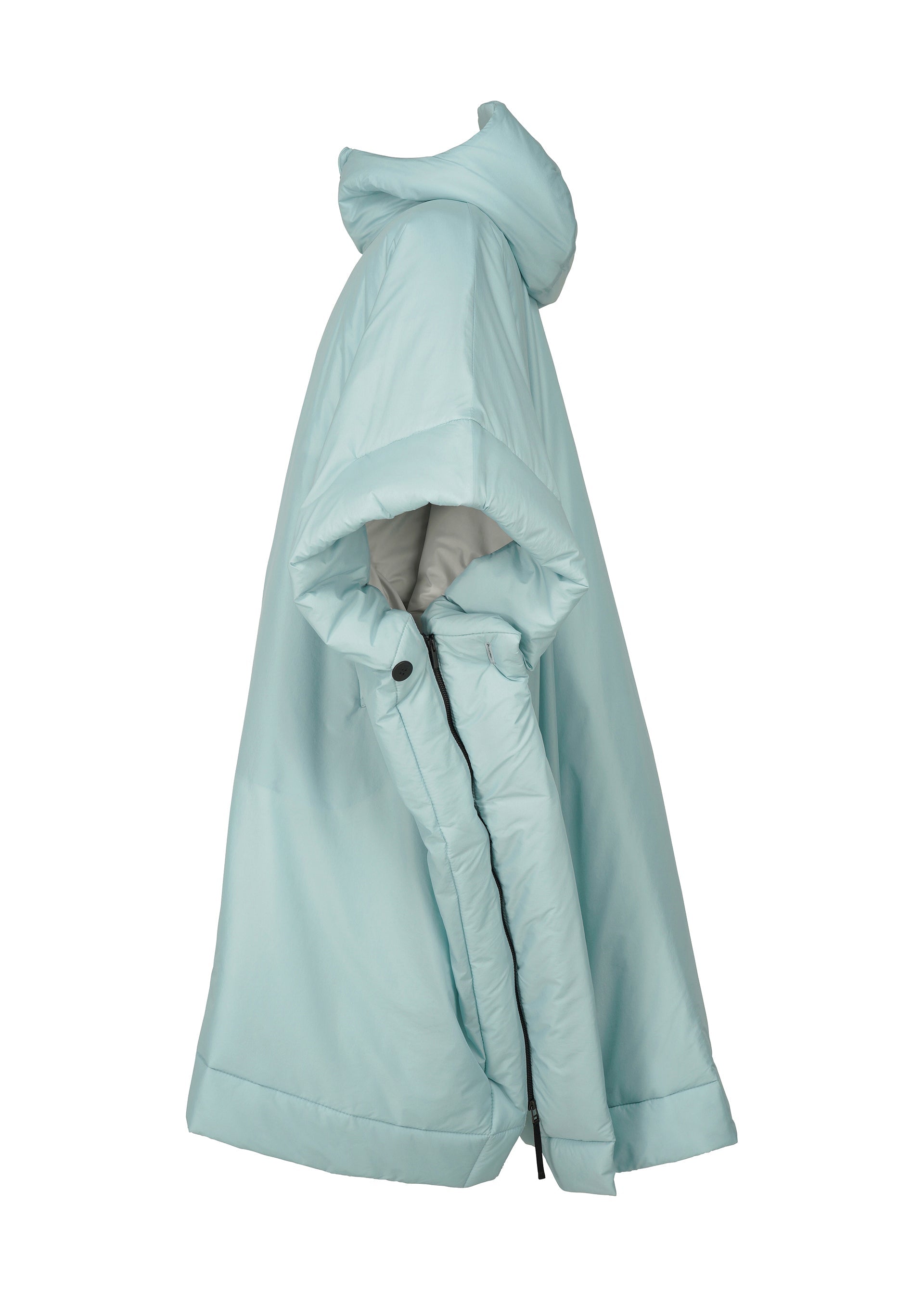 A detail shot of the Homme Plisse Issey Miyake DUVET COAT coat.