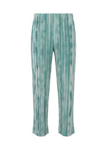 A product shot of the HOMME PLISSÉ ISSEY MIYAKE BRUSHSTROKE STRIPE trousers in blue (72).