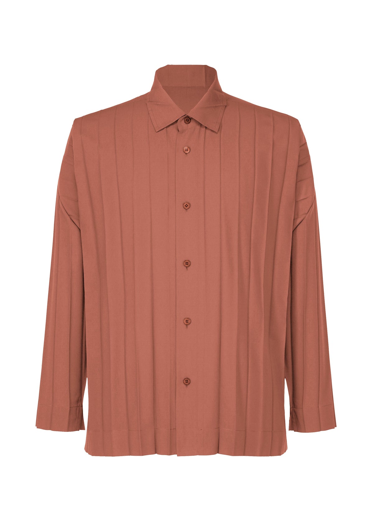 A product shot of the HOMME PLISSÉ ISSEY MIYAKE EDGE SHIRT shirt in brown (44).