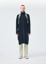 A model wears the Homme Plisse Issey Miyake MONTHLY COLORS : NOVEMBER coat.