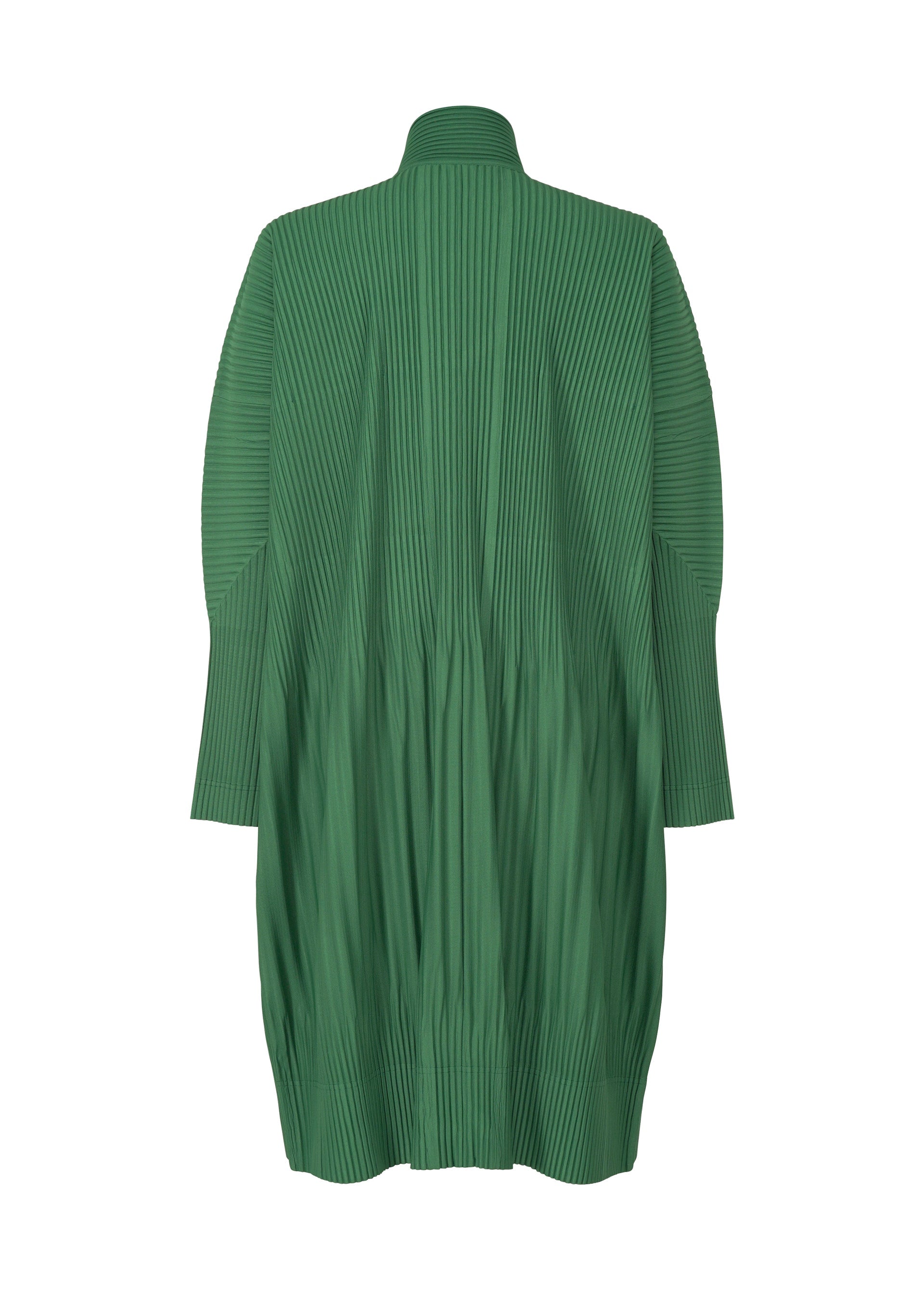 A detail shot of the Homme Plisse Issey Miyake MONTHLY COLORS : NOVEMBER coat.