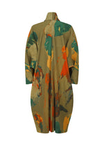 A detail shot of the Homme Plisse Issey Miyake PAINTED STONE coat.