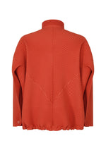 A detail shot of the Homme Plisse Issey Miyake MONTHLY COLORS : SEPTEMBER jacket.