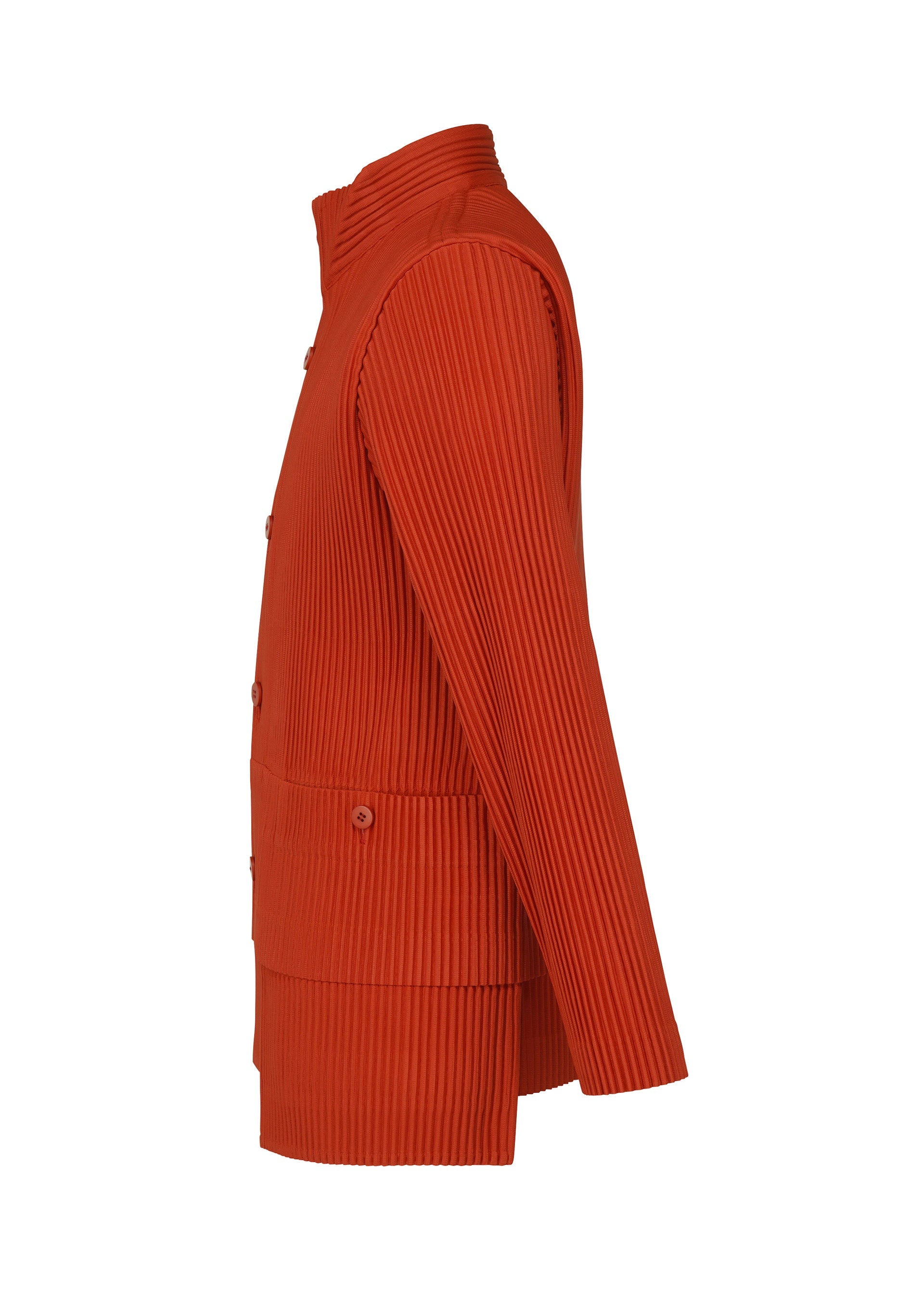 A detail shot of the HOMME PLISSÉ ISSEY MIYAKE MULTI POCKET jacket.