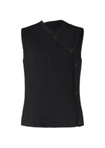 A product shot of the HOMME PLISSÉ ISSEY MIYAKE STONE CLOUD vest in black (15).