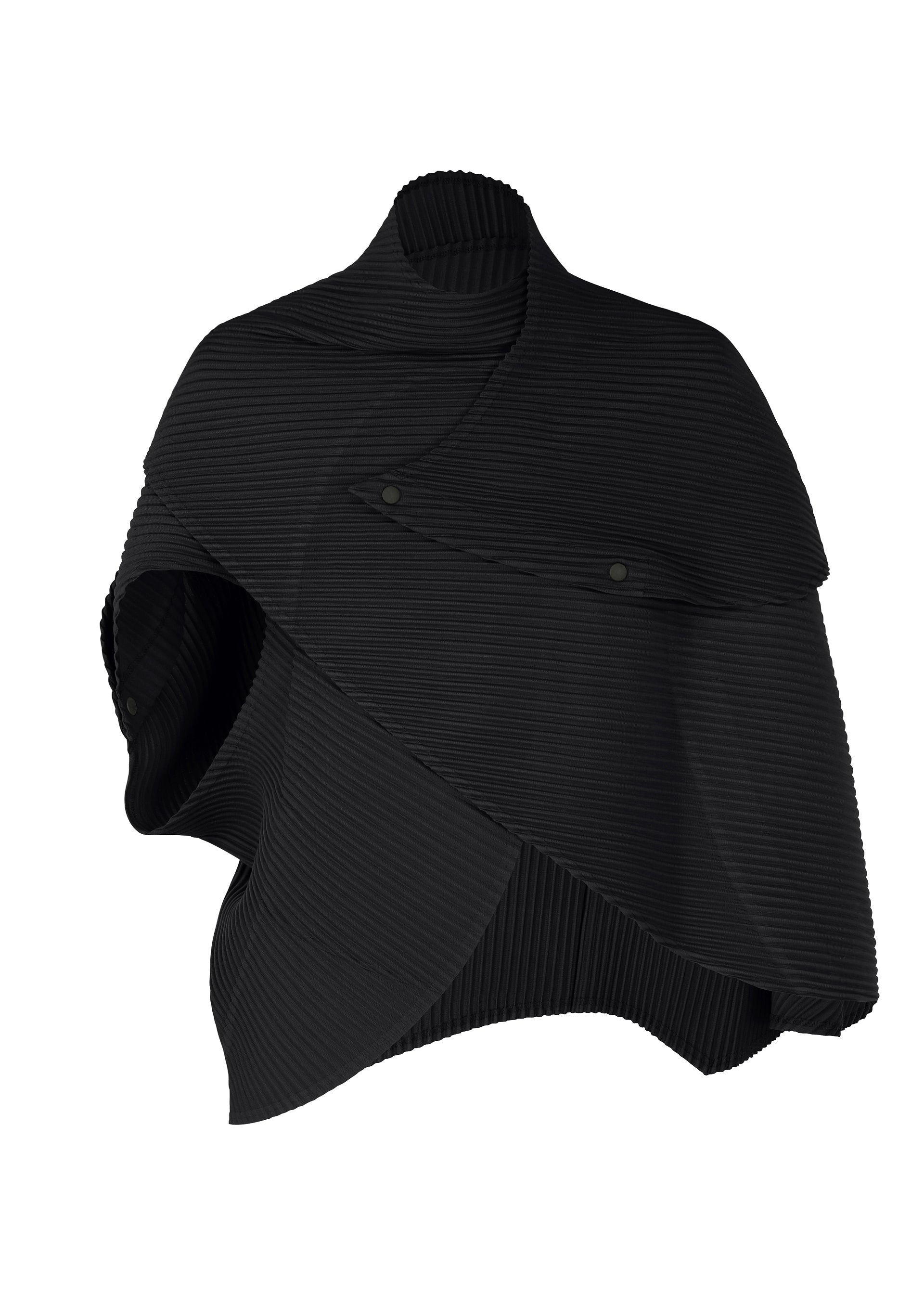 A product shot of the HOMME PLISSÉ ISSEY MIYAKE STONE CLOUD vest in black (15).