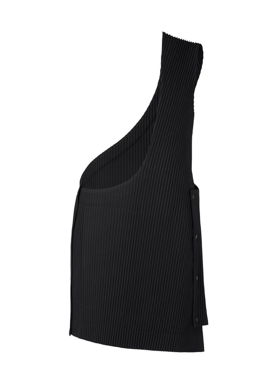 A product shot of the HOMME PLISSÉ ISSEY MIYAKE STONE CLOUD vest in black (15).