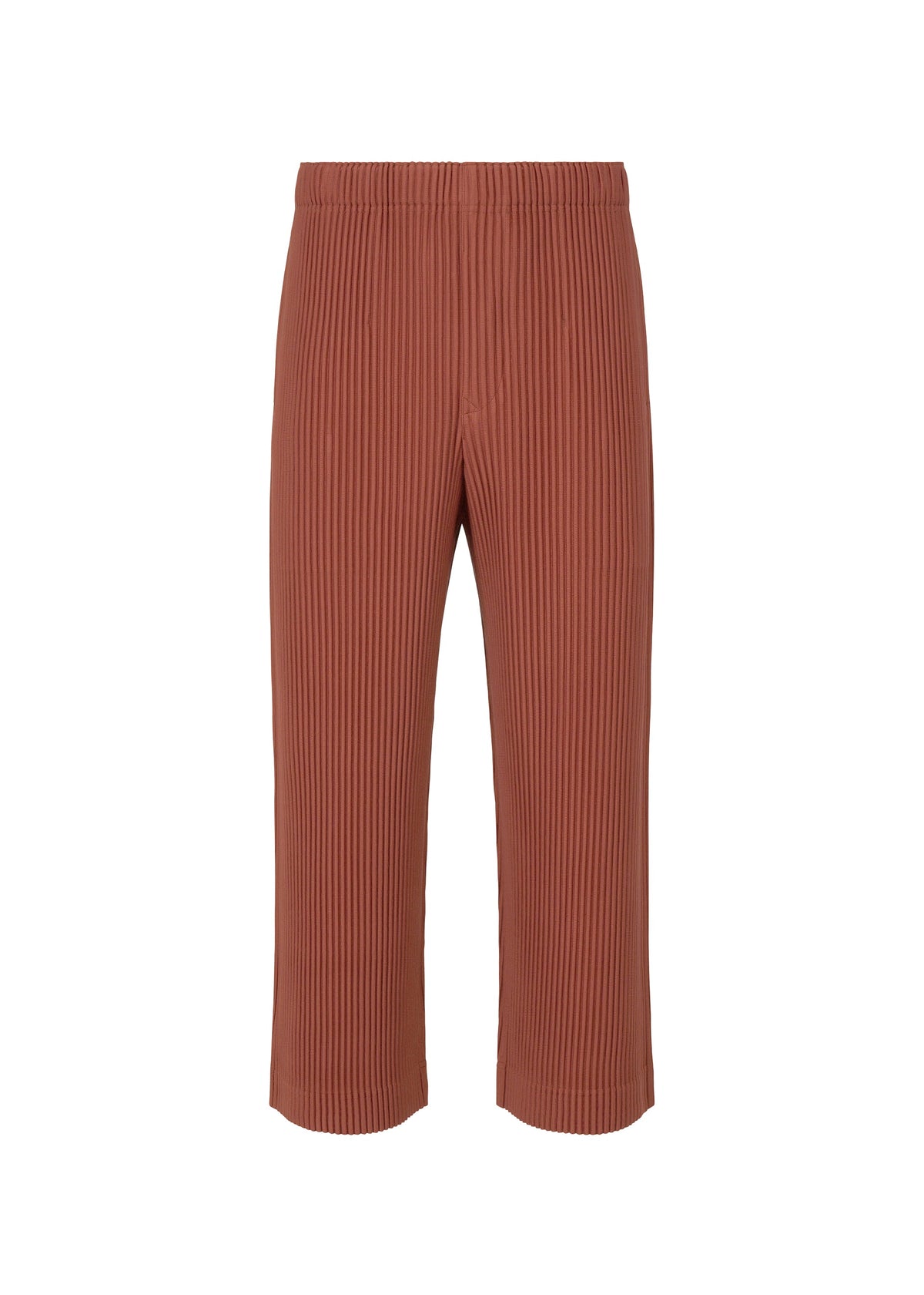 A product shot of the HOMME PLISSÉ ISSEY MIYAKE MONTHLY COLORS AUGUST trousers in adamite brown (46).