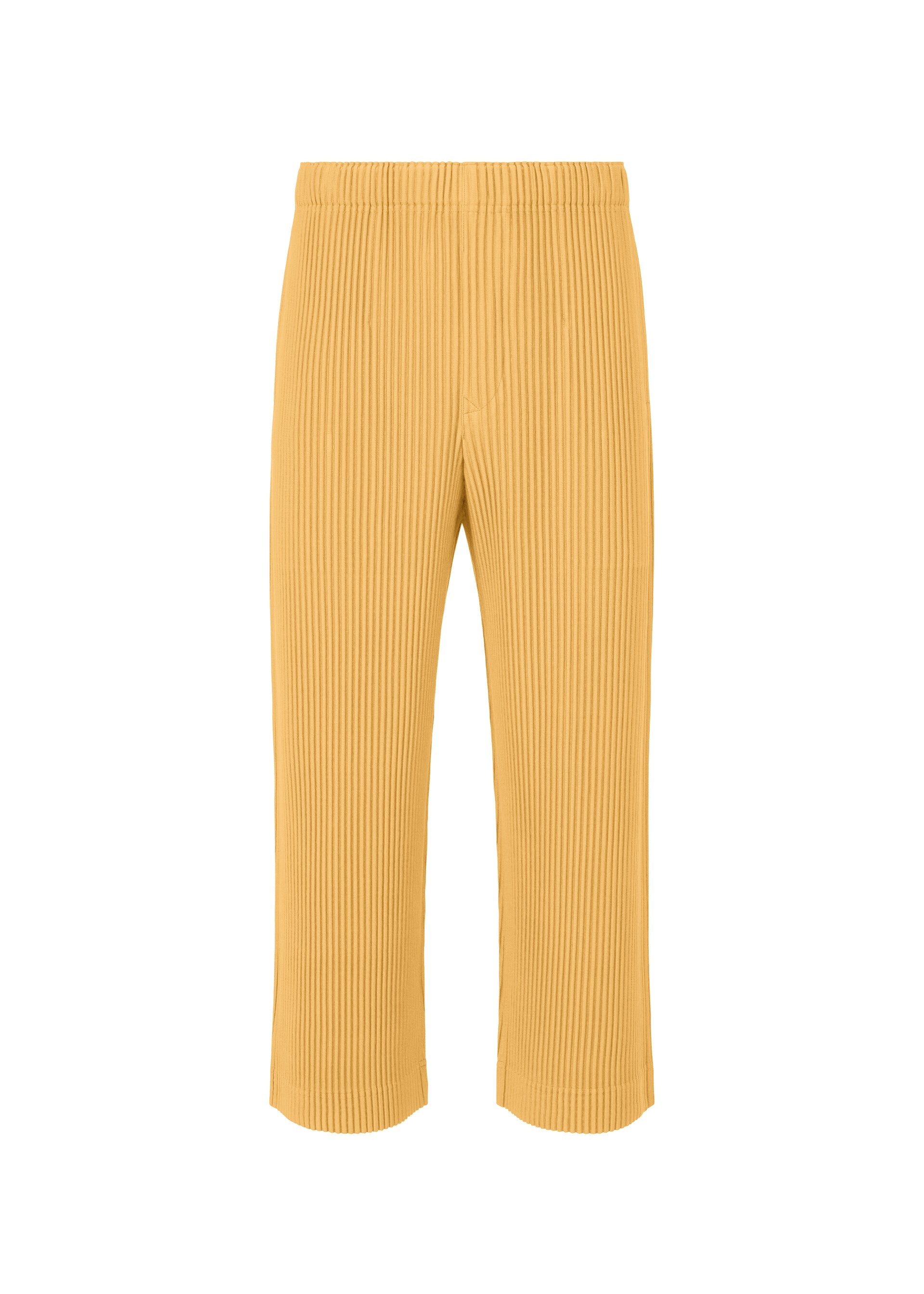 A product shot of the HOMME PLISSÉ ISSEY MIYAKE MONTHLY COLORS AUGUST trousers in dendrite beige (47).