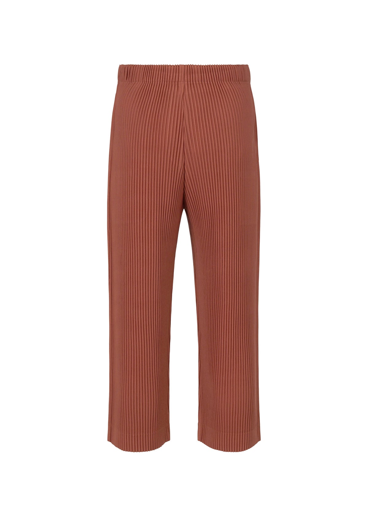 A detail shot of the HOMME PLISSÉ ISSEY MIYAKE MONTHLY COLORS AUGUST trousers.