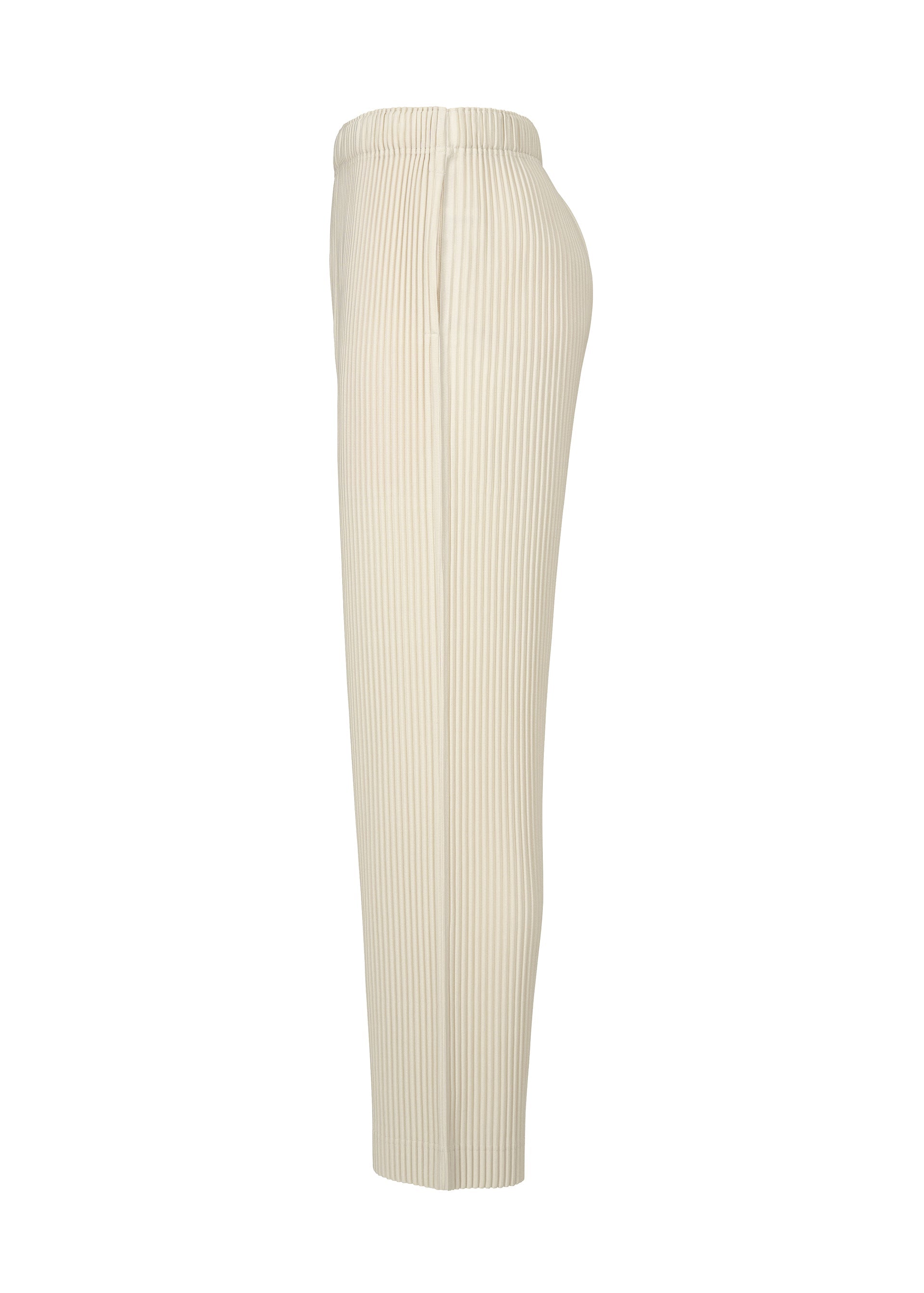 A detail shot of the Homme Plisse Issey Miyake MONTHLY COLORS : SEPTEMBER trousers.