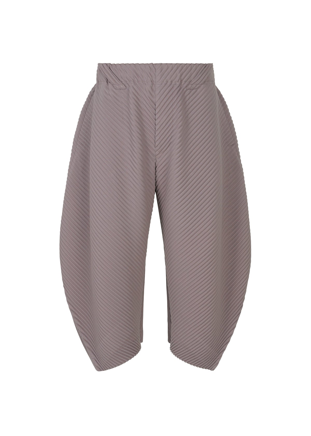 A product shot of the HOMME PLISSÉ ISSEY MIYAKE PLEATS BOTTOMS 1 trousers in burnt purple (85).