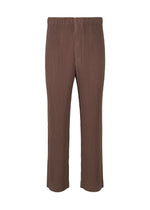 A product shot of the HOMME PLISSÉ ISSEY MIYAKE COLOR PLEATS trousers in edge brown (48).