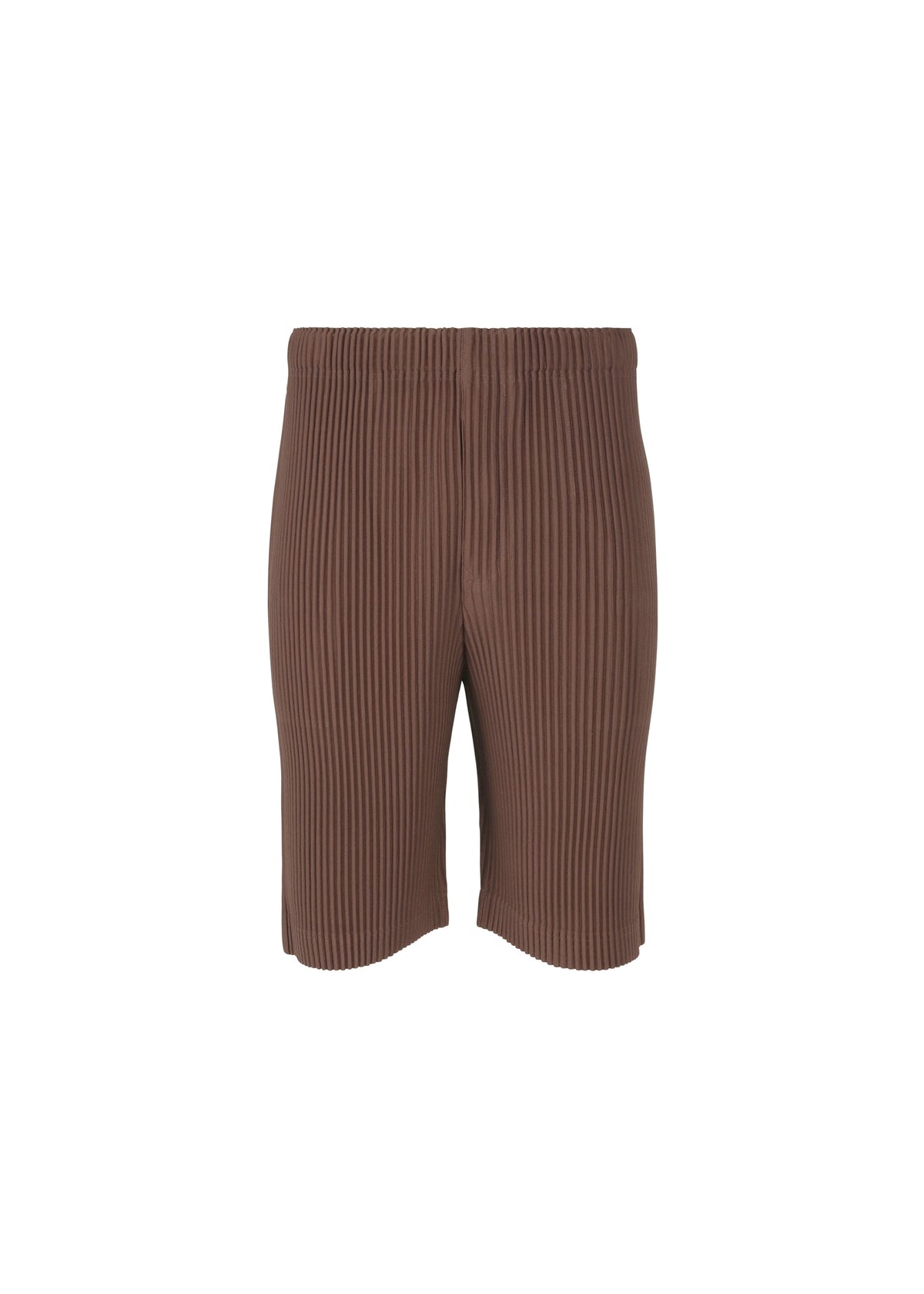 A product shot of the HOMME PLISSÉ ISSEY MIYAKE COLOR PLEATS trousers in edge brown (48).
