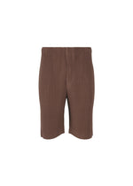 A product shot of the HOMME PLISSÉ ISSEY MIYAKE COLOR PLEATS trousers in edge brown (48).