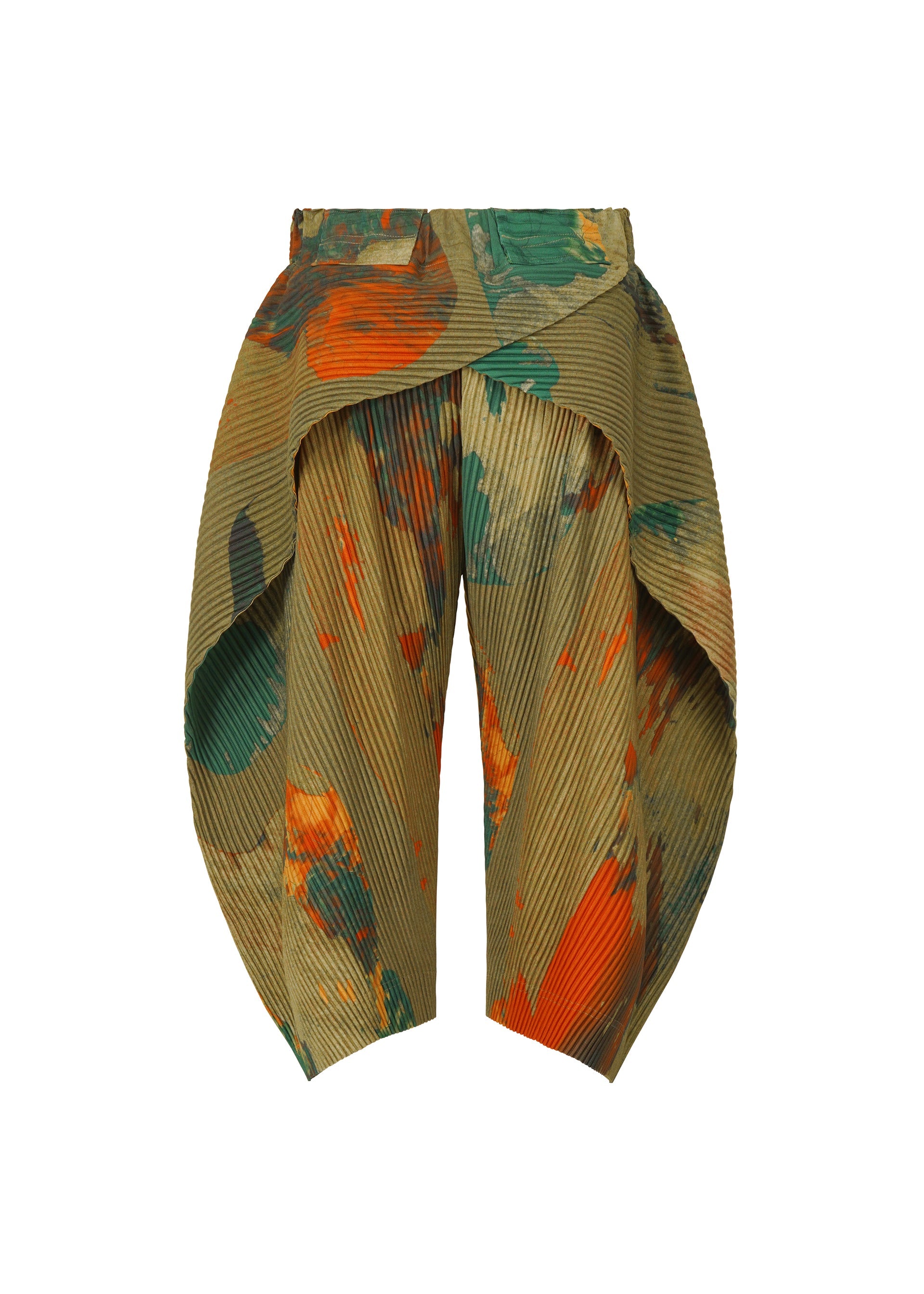 A detail shot of the Homme Plisse Issey Miyake PAINTED STONE trousers.