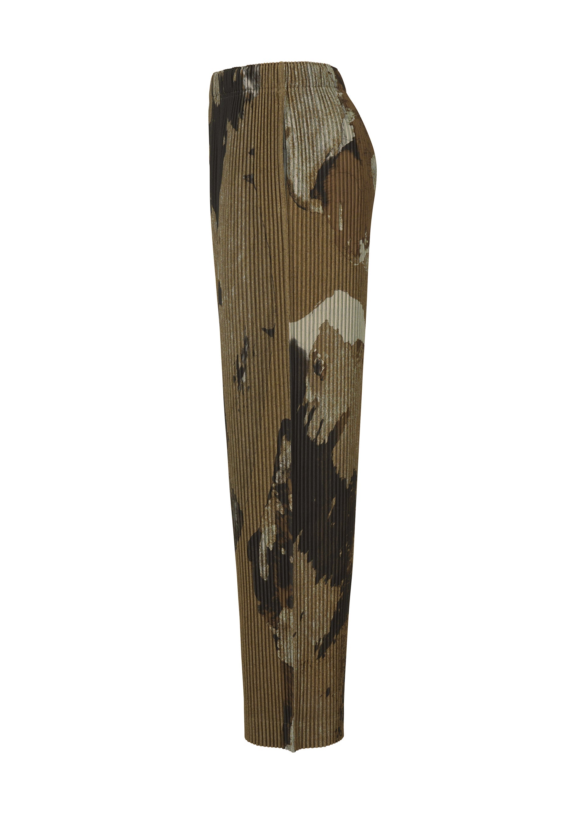 A detail shot of the Homme Plisse Issey Miyake PAINTED STONE trousers.