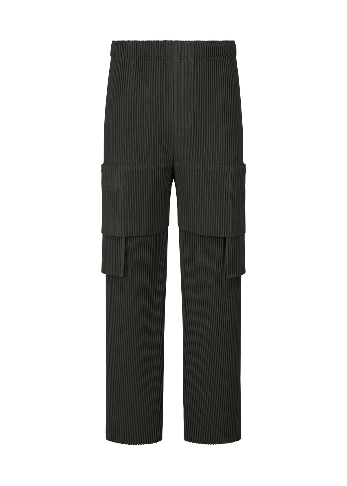 A product shot of the HOMME PLISSÉ ISSEY MIYAKE MULTI POCKET trousers in coke grey (13).