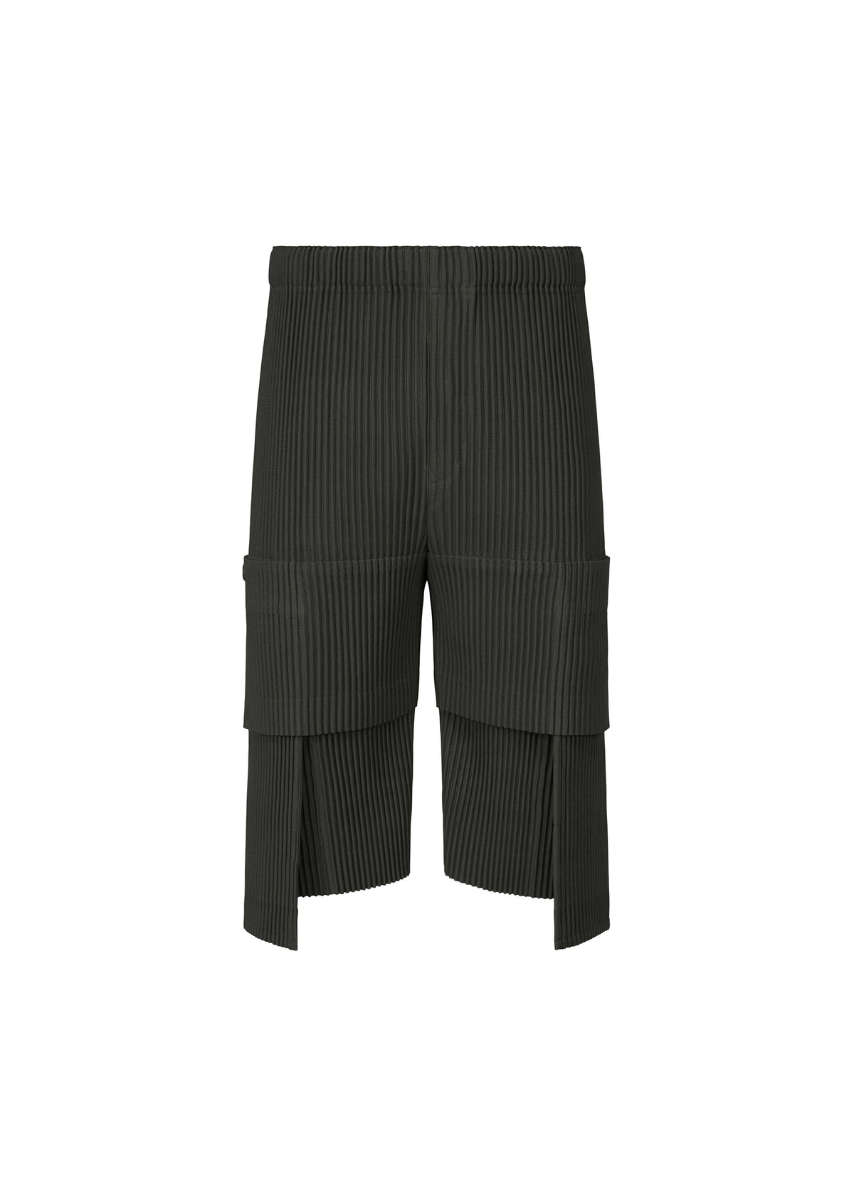 A product shot of the HOMME PLISSÉ ISSEY MIYAKE MULTI POCKET trousers in coke grey (13).