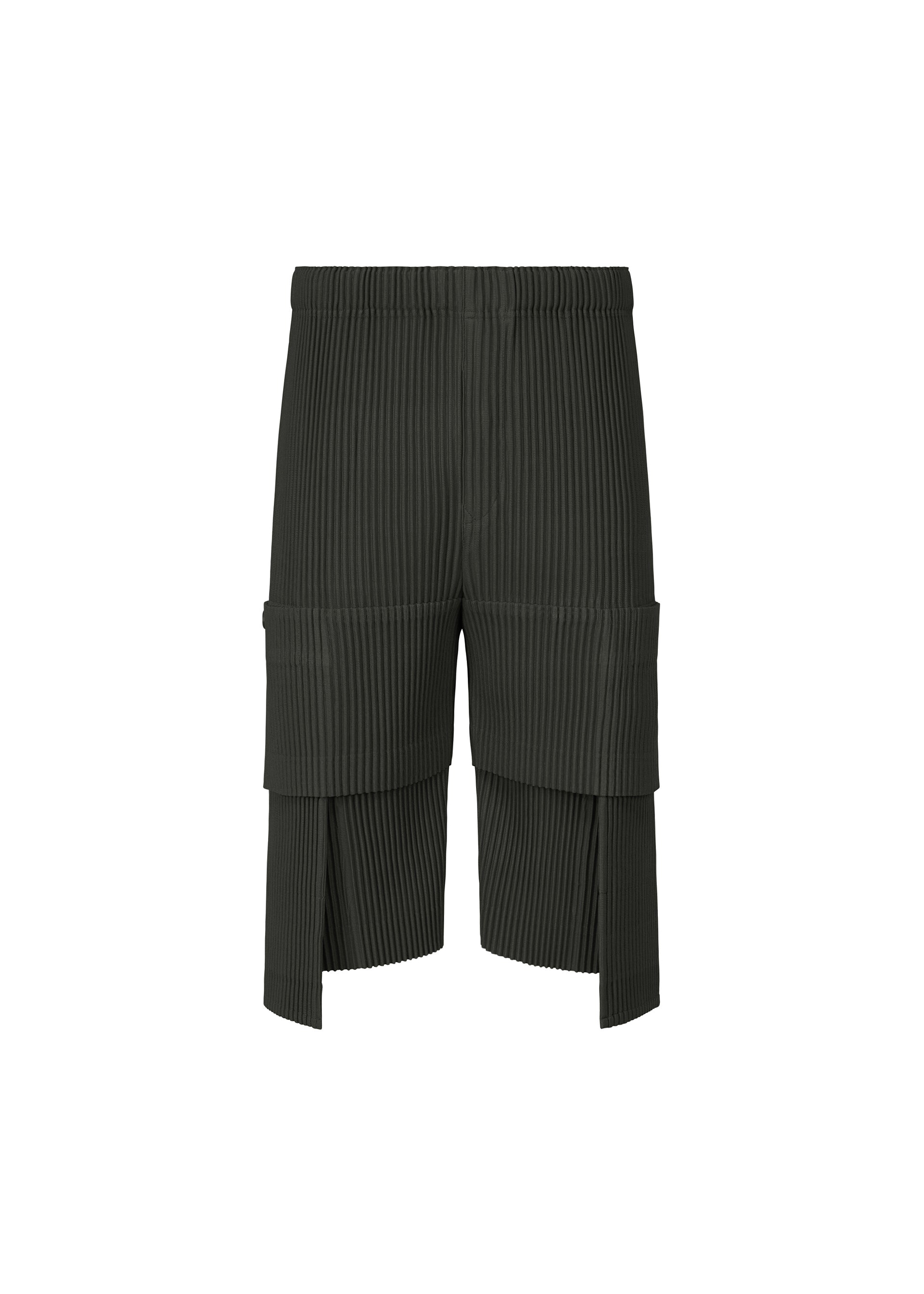 A product shot of the HOMME PLISSÉ ISSEY MIYAKE MULTI POCKET trousers in coke grey (13).