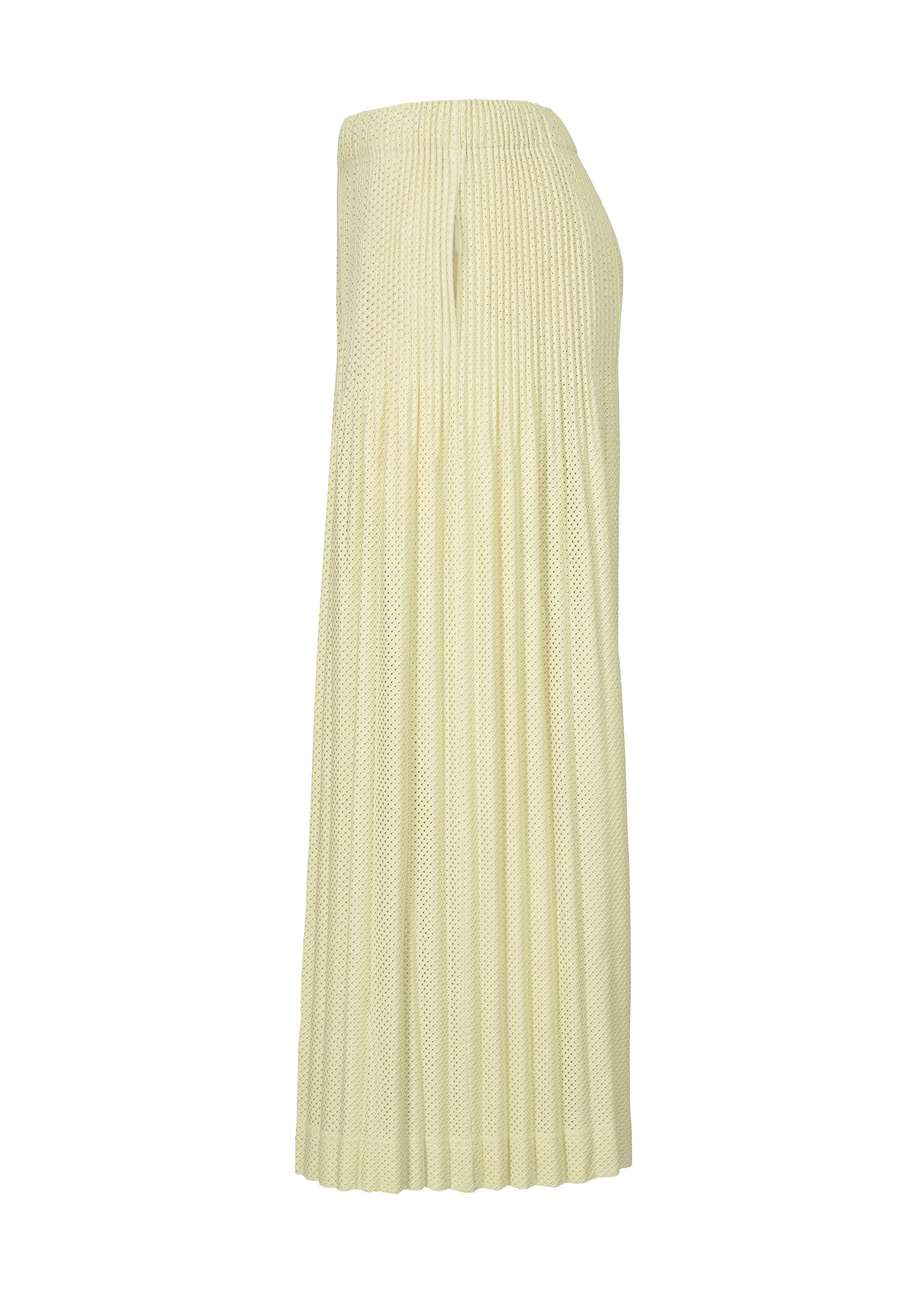 A detail shot of the Homme Plisse Issey Miyake WICKERWORK MESH trousers.