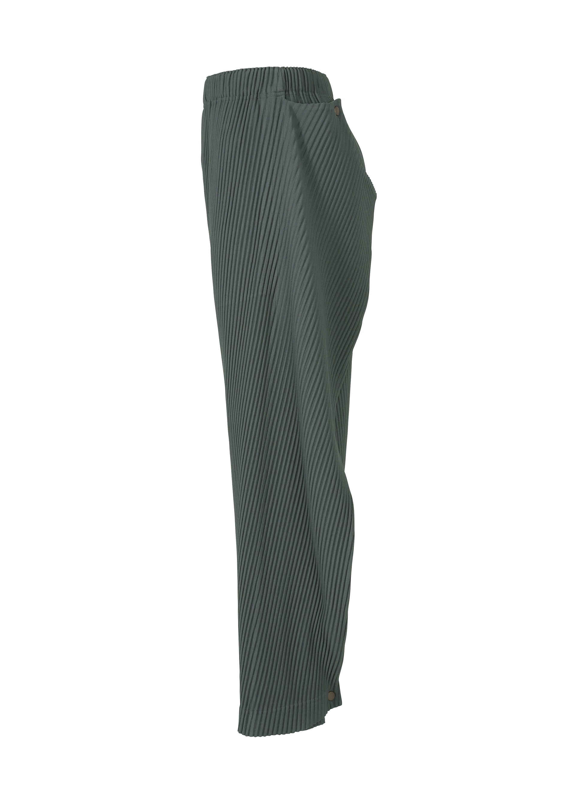 A detail shot of the Homme Plisse Issey Miyake ANGULAR STONE trousers.