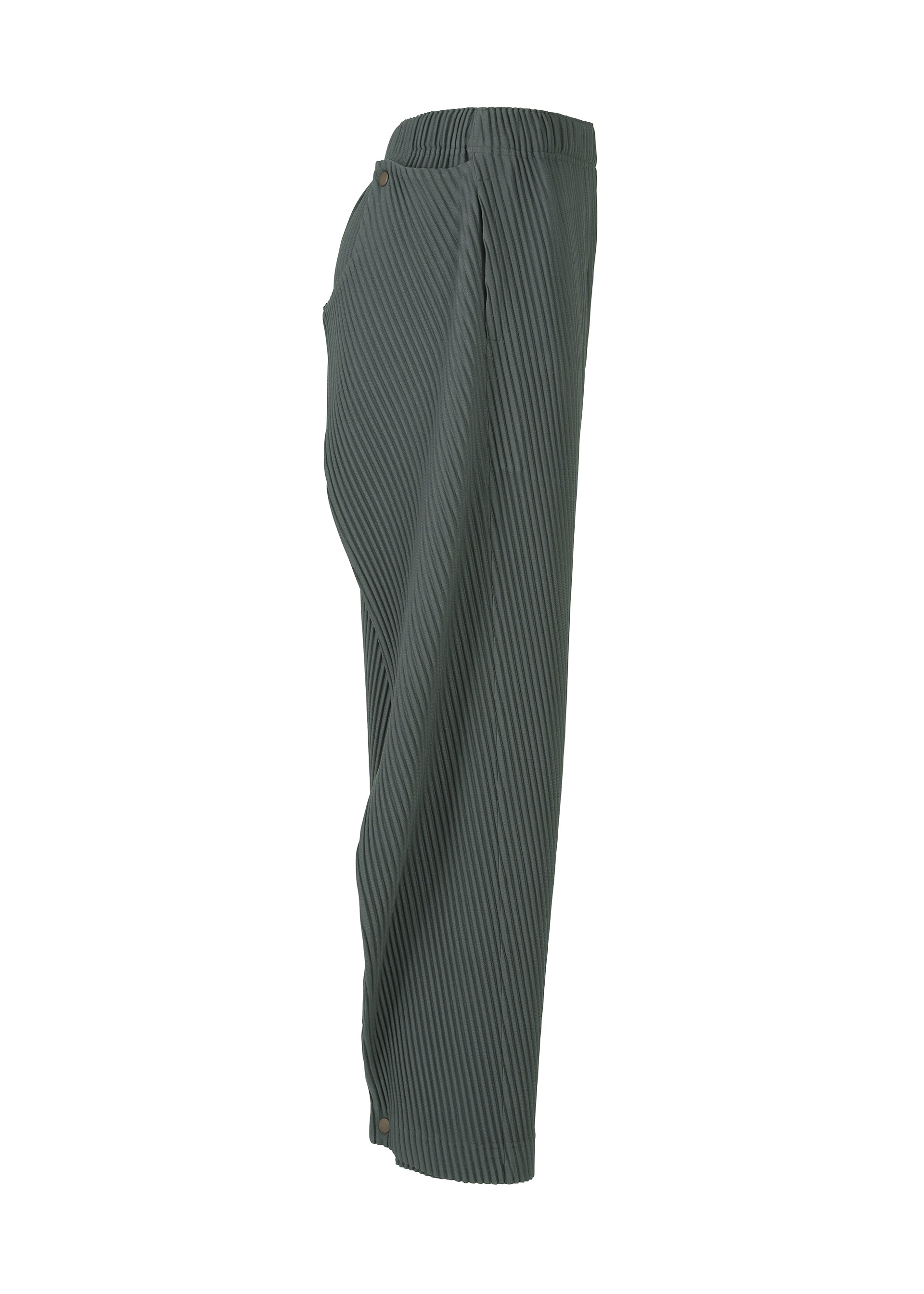 A detail shot of the Homme Plisse Issey Miyake ANGULAR STONE trousers.