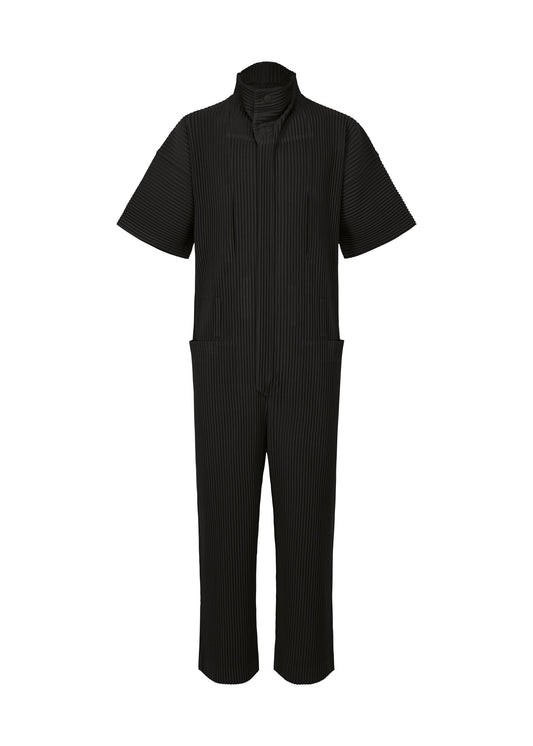 A product shot of the HOMME PLISSÉ ISSEY MIYAKE PLEATS BOTTOMS 1 jumpsuit in black (15).