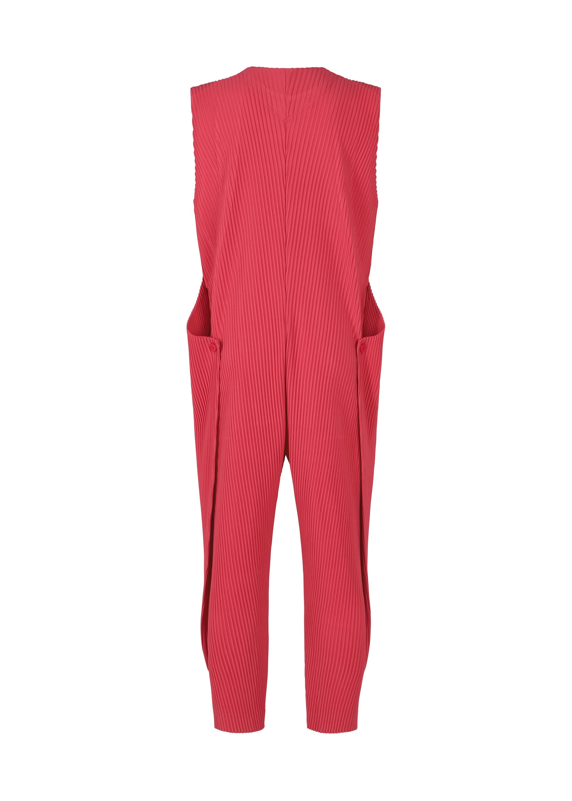 A detail shot of the Homme Plisse Issey Miyake PLEATS BOTTOMS 2 jumpsuit.