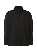 A product shot of the HOMME PLISSÉ ISSEY MIYAKE MONTHLY COLORS OCTOBER shirt in black (15).