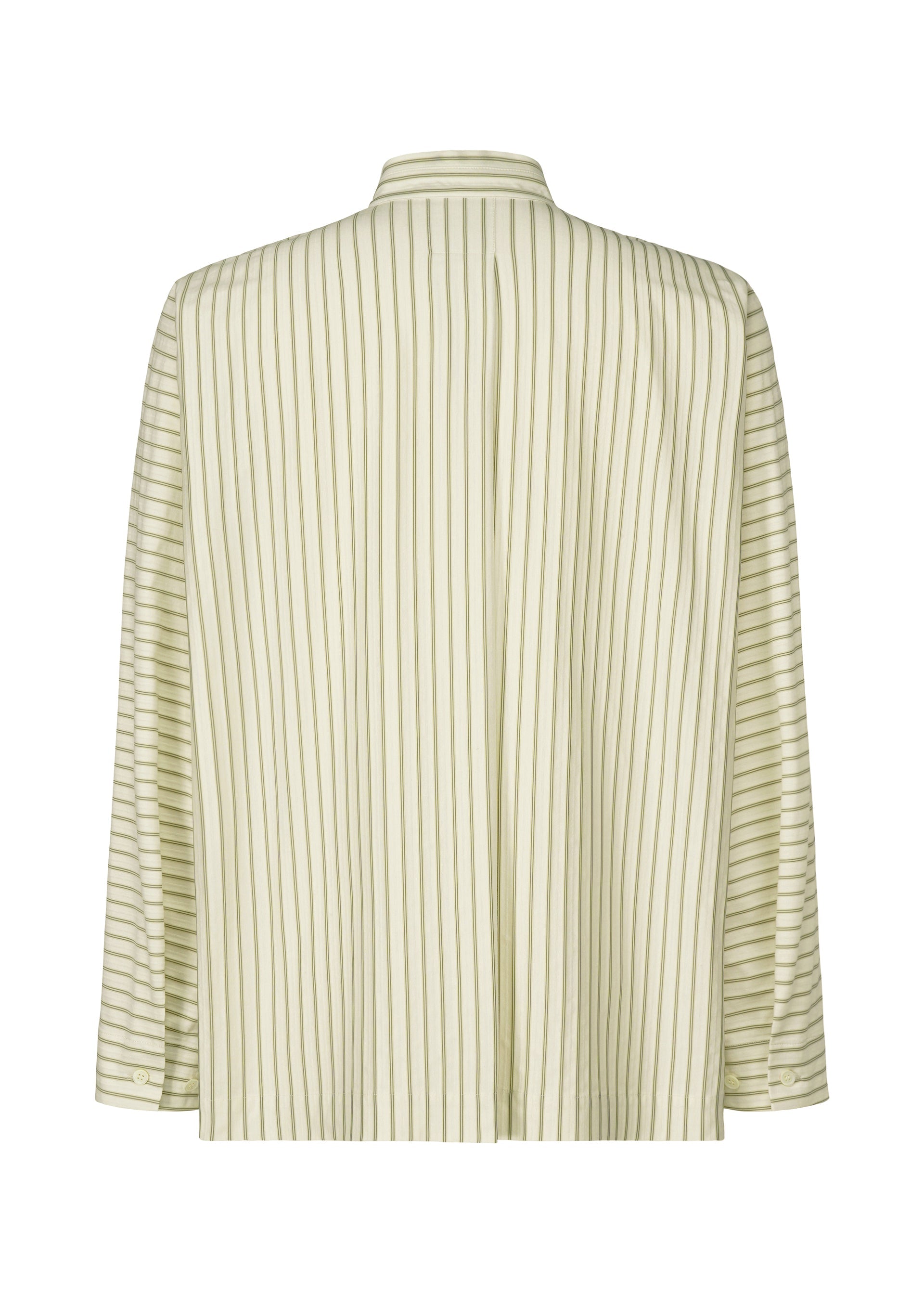 A detail shot of the Homme Plisse Issey Miyake STRIPE JERSEY SHIRT prêt à porter.