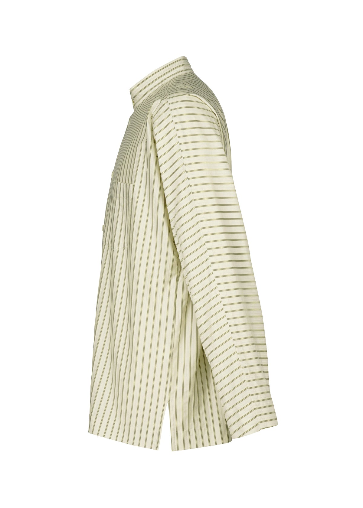 A detail shot of the Homme Plisse Issey Miyake STRIPE JERSEY SHIRT prêt à porter.